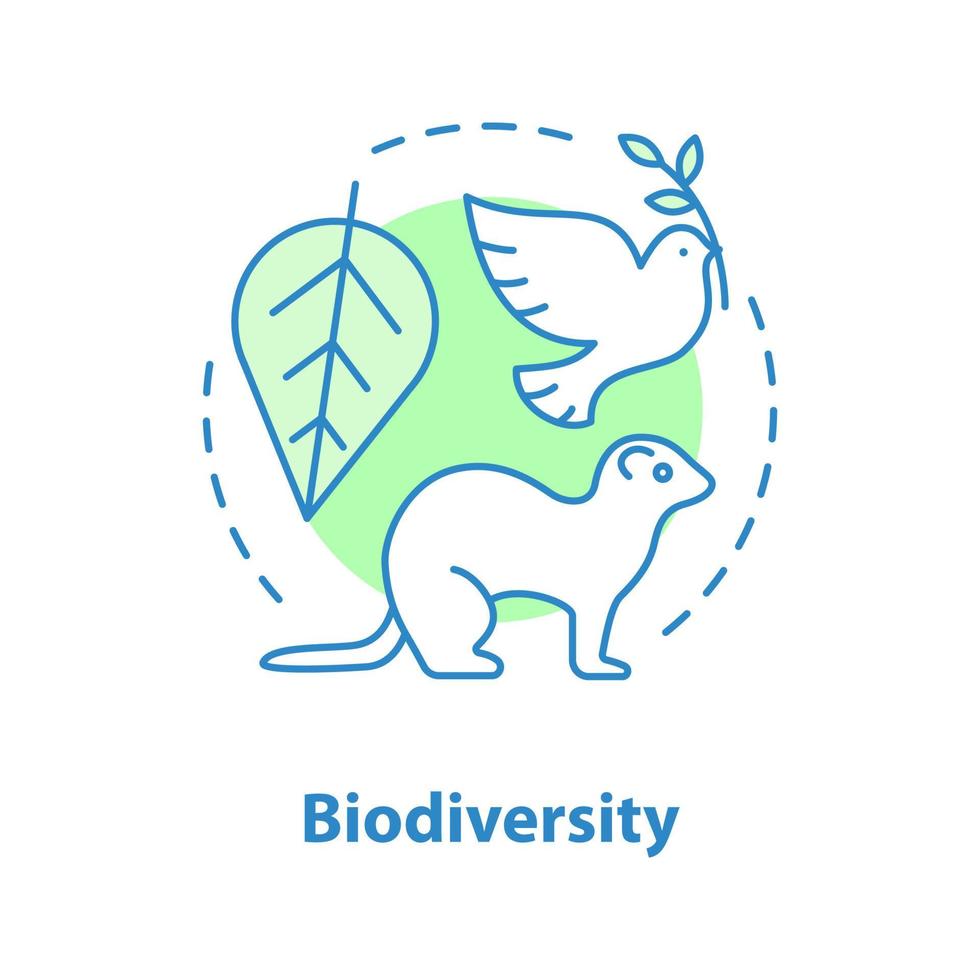 Biodiversity concept icon. Biology and ecology idea thin line illustration. Environment. Flora and fauna. Vector isolated outline drawing