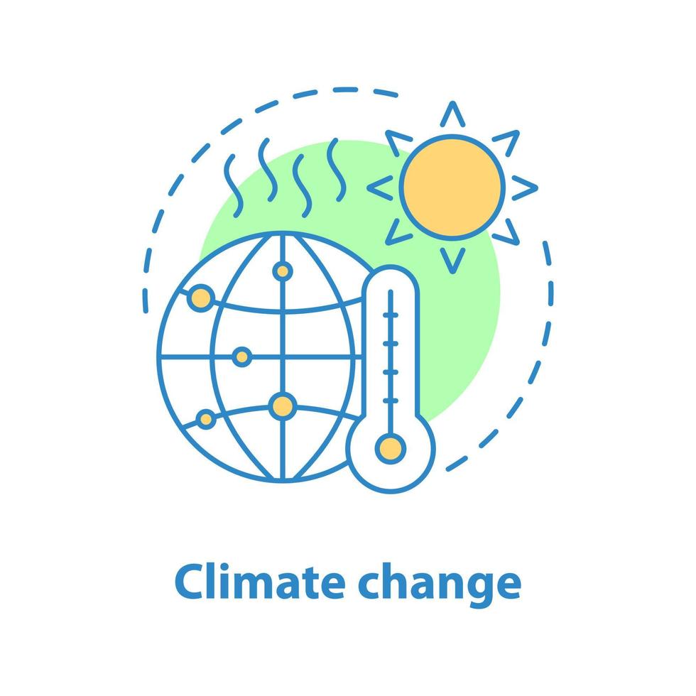 Global warming concept icon. Natural hazard idea thin line illustration. Global problems. Climate changing. Vector isolated outline drawing