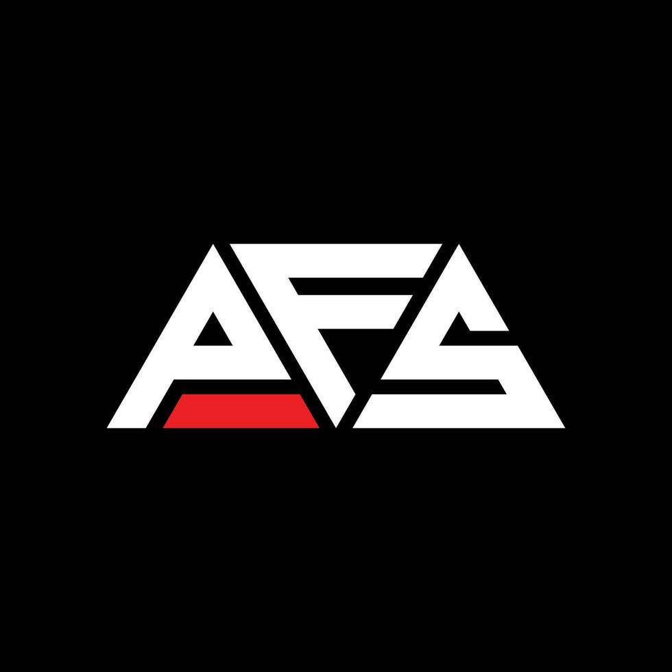 PFS triangle letter logo design with triangle shape. PFS triangle logo design monogram. PFS triangle vector logo template with red color. PFS triangular logo Simple, Elegant, and Luxurious Logo. PFS