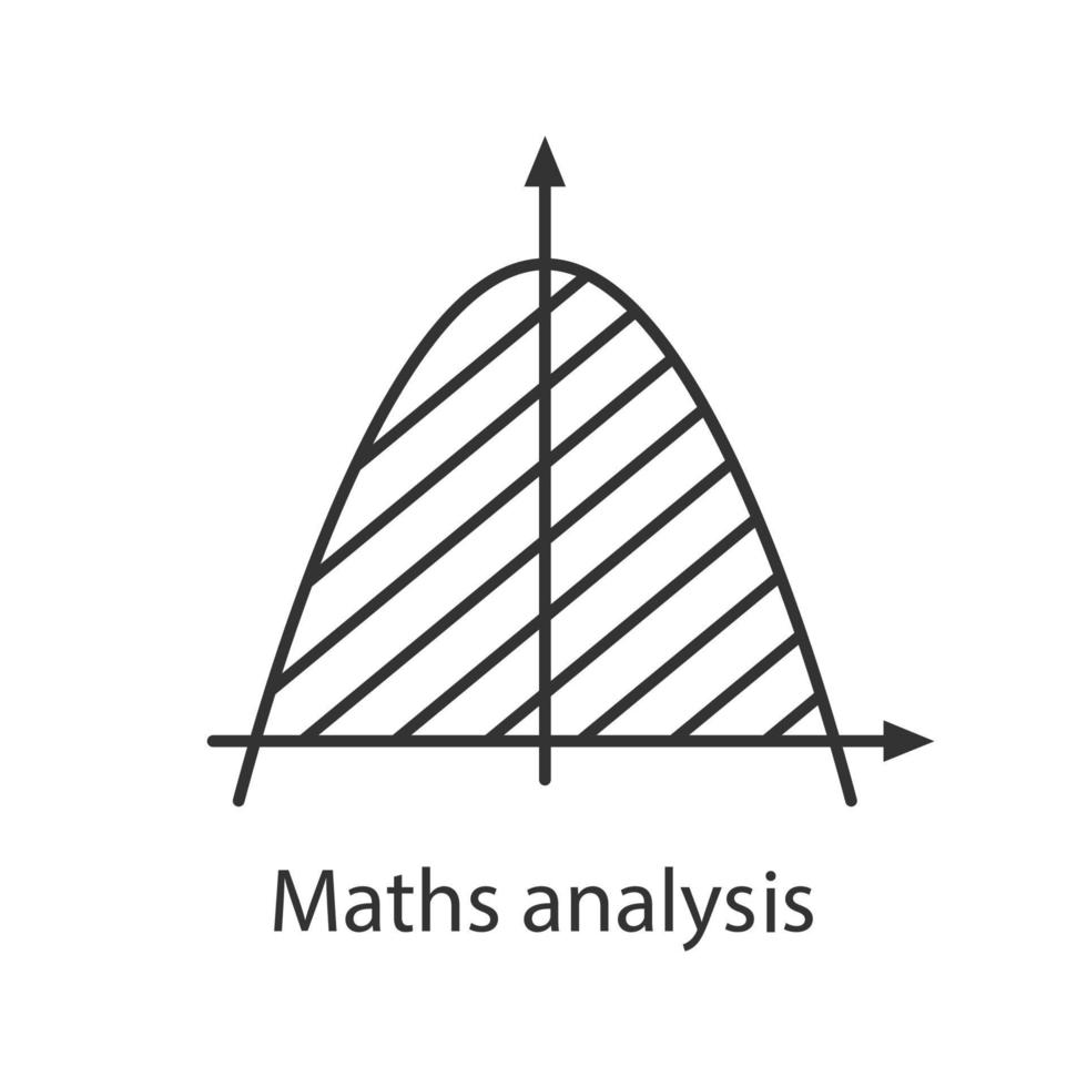 icono lineal del sistema de coordenadas. ilustración de línea delgada. analisis matematico área de parábola. álgebra. sistema de ejes símbolo de contorno dibujo de contorno aislado vectorial vector