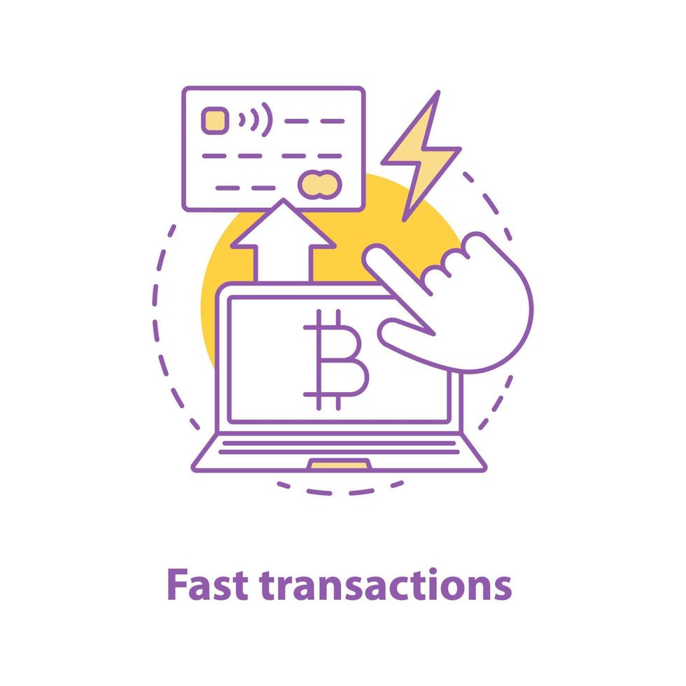 Fast transactions concept icon. Internet banking idea thin line illustration. Digital wallet. Vector isolated outline drawing