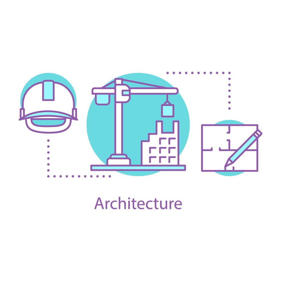 Architecture concept icon. Building development idea thin line illustration. Construction. Vector isolated outline drawing