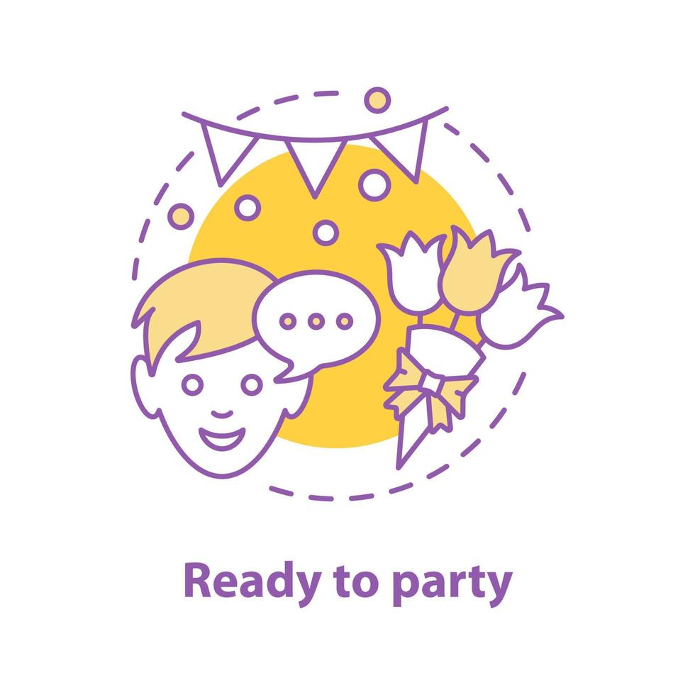 Ready to party concept icon. Celebration idea thin line illustration. First date. Vector isolated outline drawing