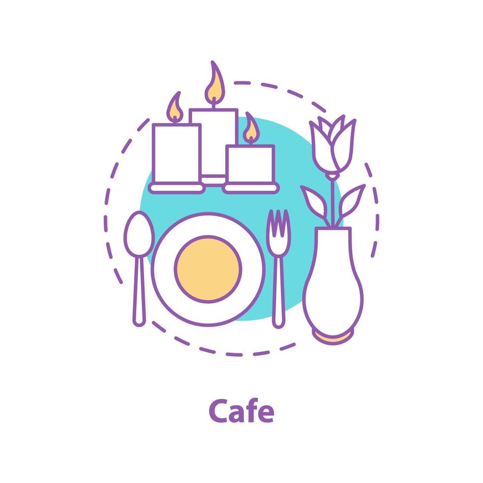 icono de concepto de cafetería o restaurante. ocasión especial. ilustración de línea delgada de idea de primera cita. cena romantica dibujo de contorno aislado vectorial vector