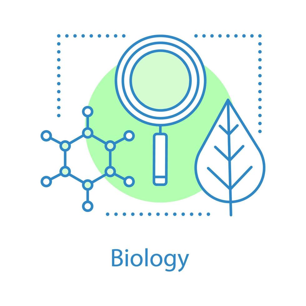 Biology concept icon. Science. Scientific research. Nature learning. Ecology idea thin line illustration. School or university subject. Vector isolated outline drawing