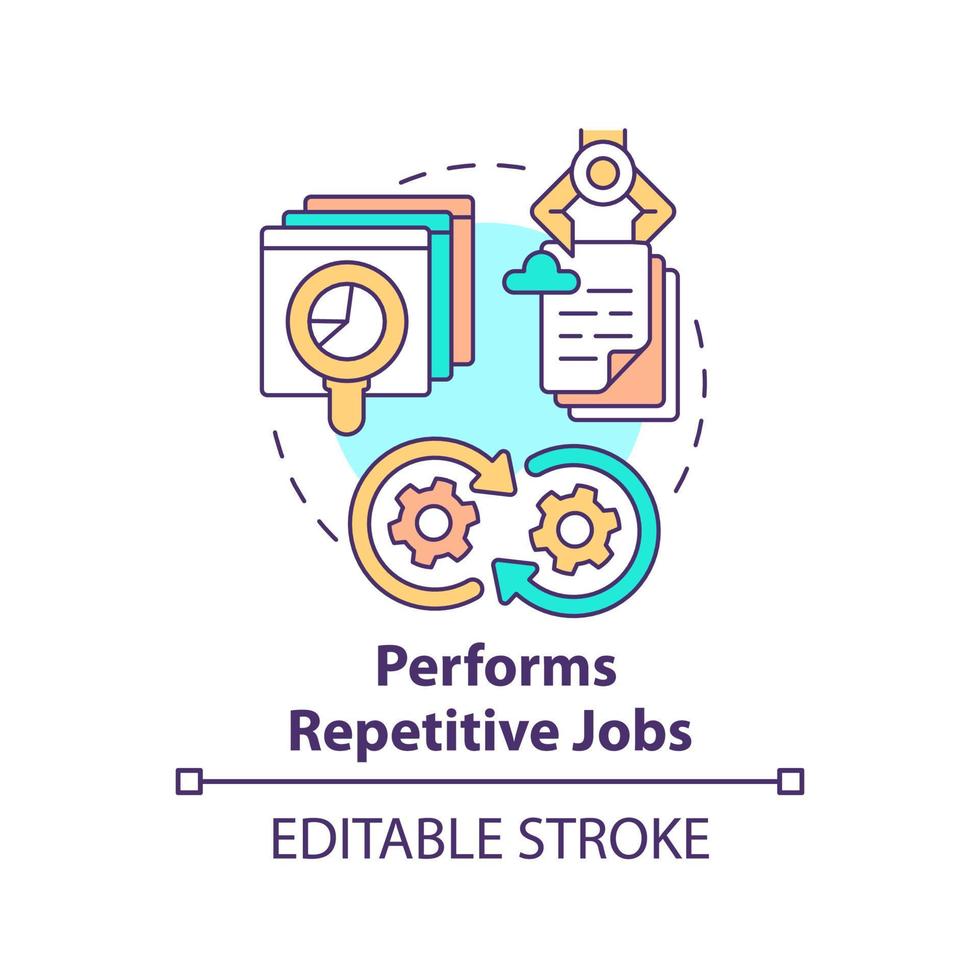 Performs repetitive jobs concept icon. Artificial intelligence