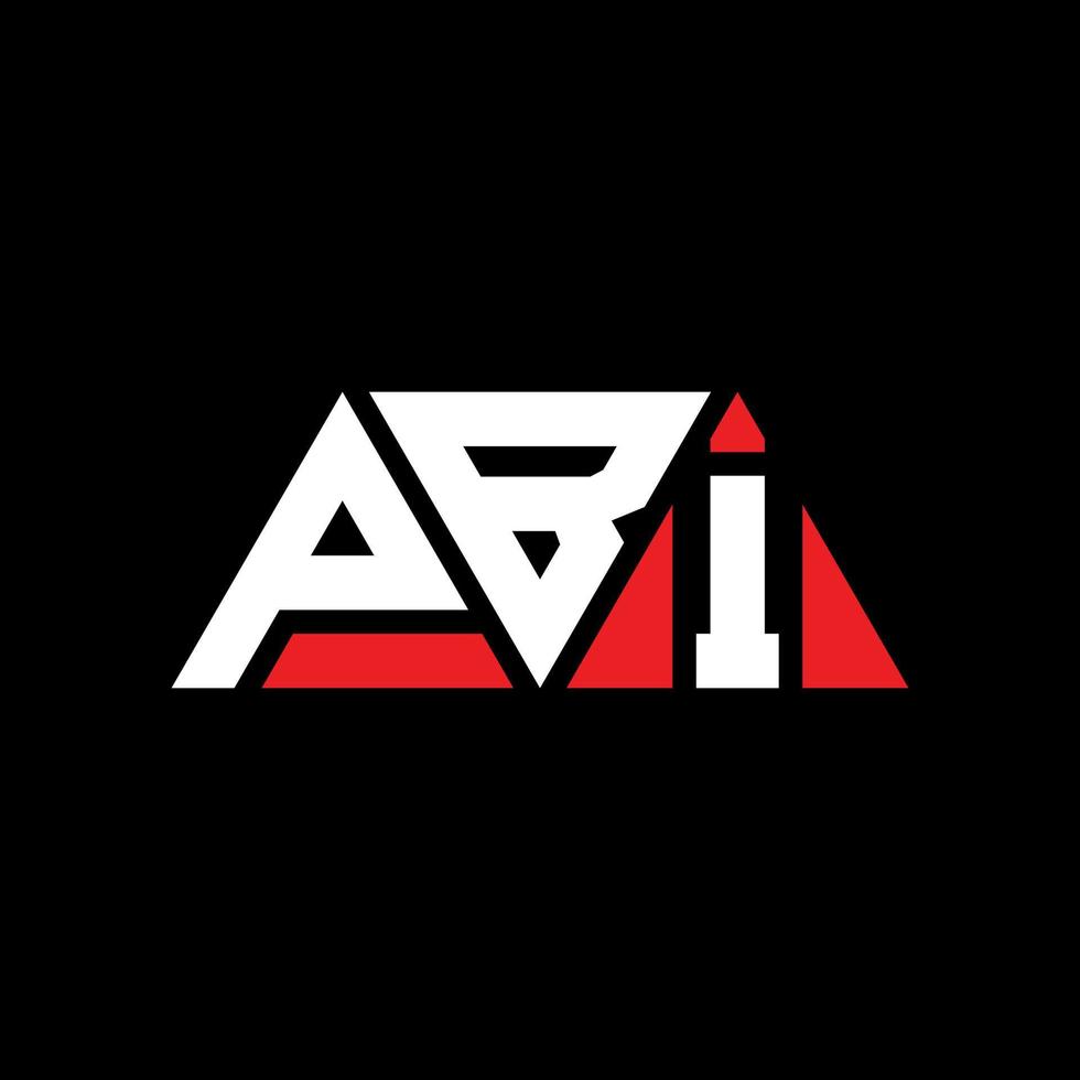 PBI triangle letter logo design with triangle shape. PBI triangle logo design monogram. PBI triangle vector logo template with red color. PBI triangular logo Simple, Elegant, and Luxurious Logo. PBI