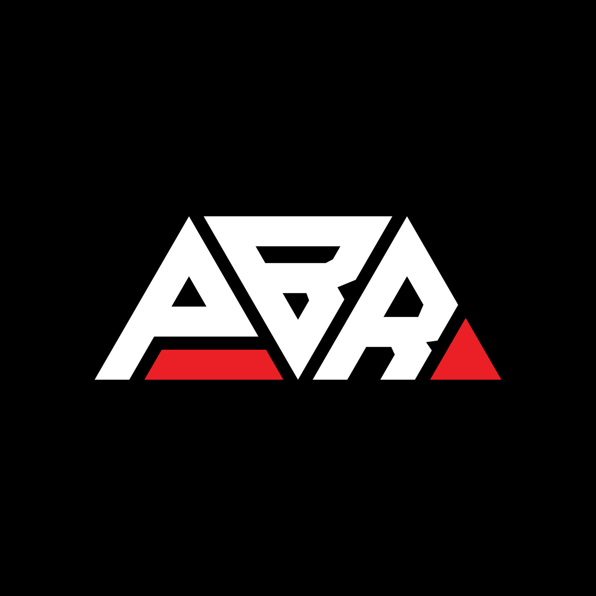 PBR triangle letter logo design with triangle shape. PBR triangle logo
