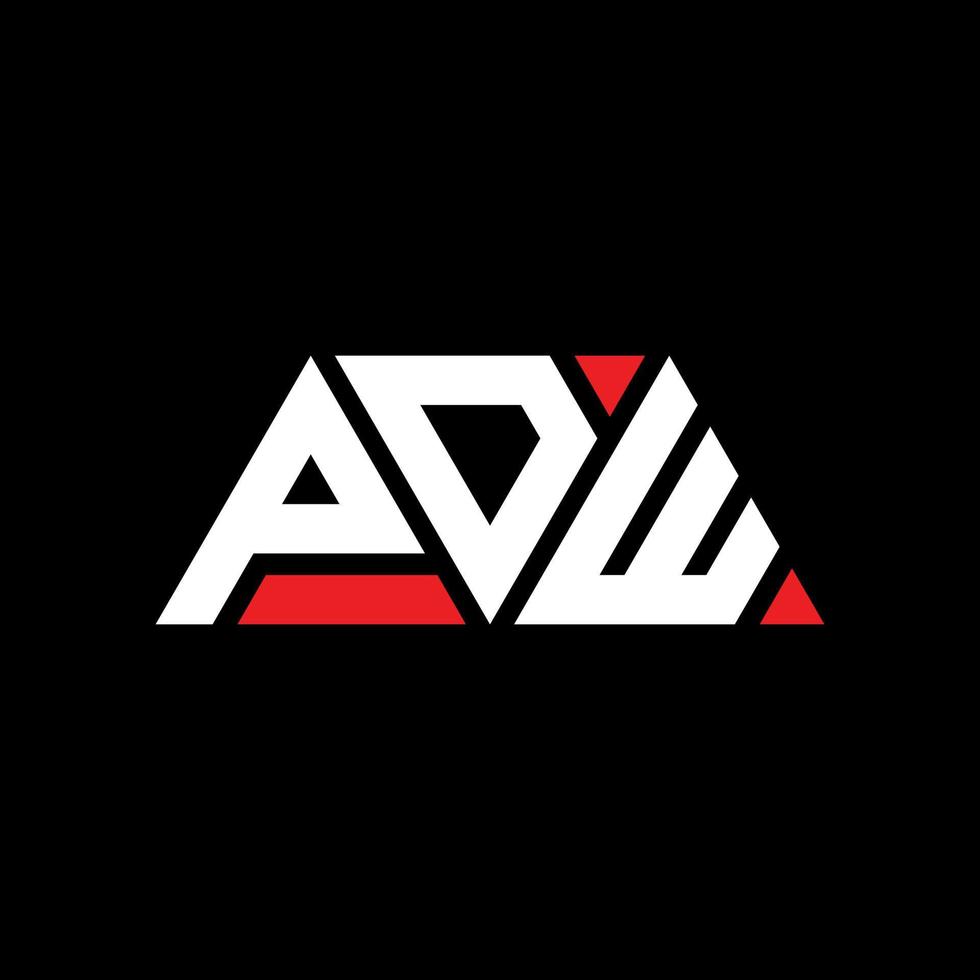 PDW triangle letter logo design with triangle shape. PDW triangle logo design monogram. PDW triangle vector logo template with red color. PDW triangular logo Simple, Elegant, and Luxurious Logo. PDW