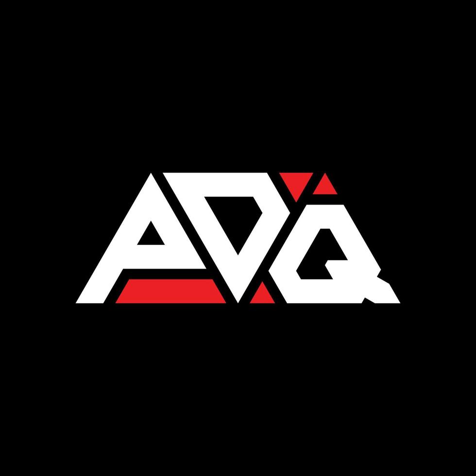 PDQ triangle letter logo design with triangle shape. PDQ triangle logo design monogram. PDQ triangle vector logo template with red color. PDQ triangular logo Simple, Elegant, and Luxurious Logo. PDQ