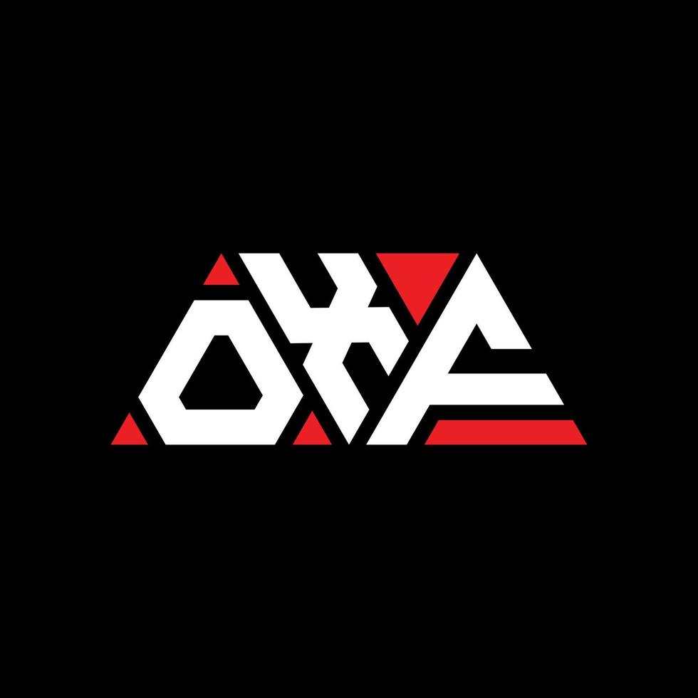 diseño de logotipo de letra de triángulo oxf con forma de triángulo. monograma de diseño del logotipo del triángulo oxf. plantilla de logotipo de vector de triángulo oxf con color rojo. logotipo triangular oxf logotipo simple, elegante y lujoso. buey