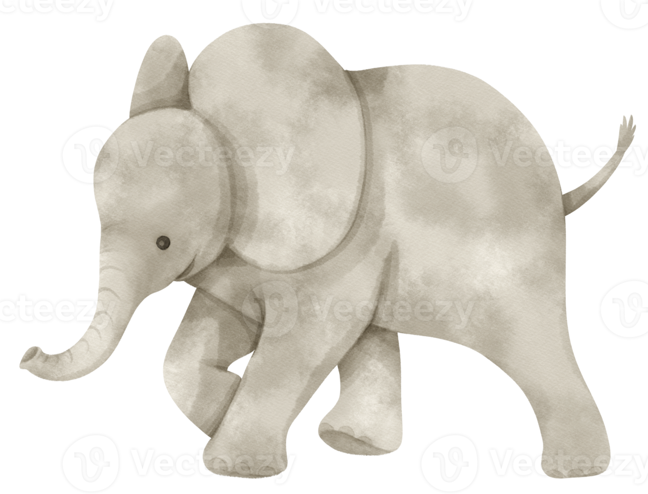 ilustração em aquarela de elefante fofo png