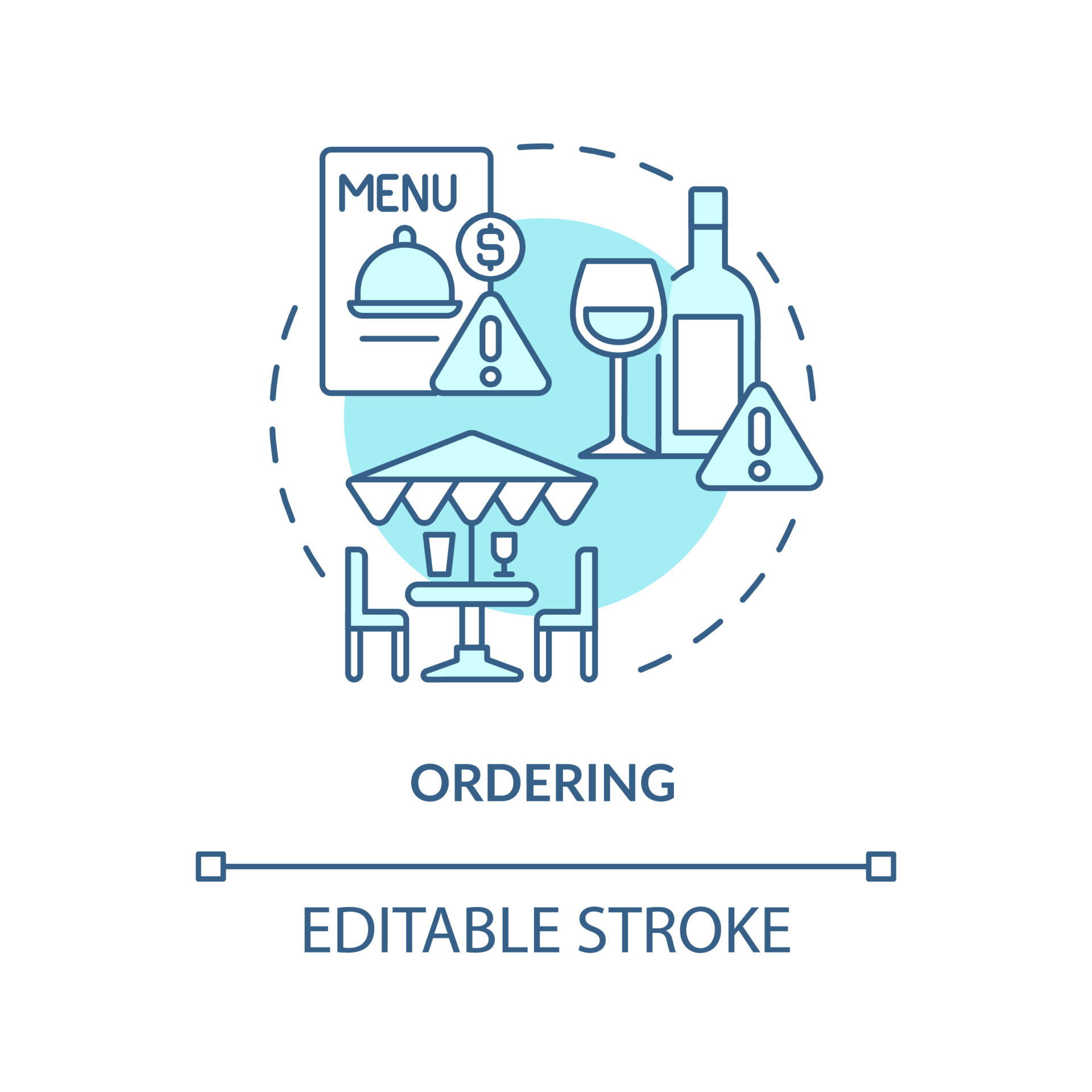 Ordering Turquoise Concept Icon Table Manners Dining Rules Restaurant Etiquette Abstract Idea Thin Line Ilration Isolated Outline Drawing Editable Stroke 9373422 Vector Art At Vecy