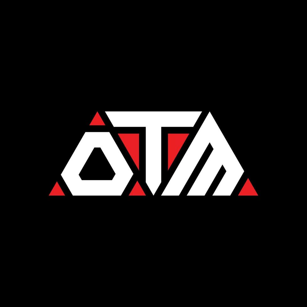OTM triangle letter logo design with triangle shape. OTM triangle logo design monogram. OTM triangle vector logo template with red color. OTM triangular logo Simple, Elegant, and Luxurious Logo. OTM