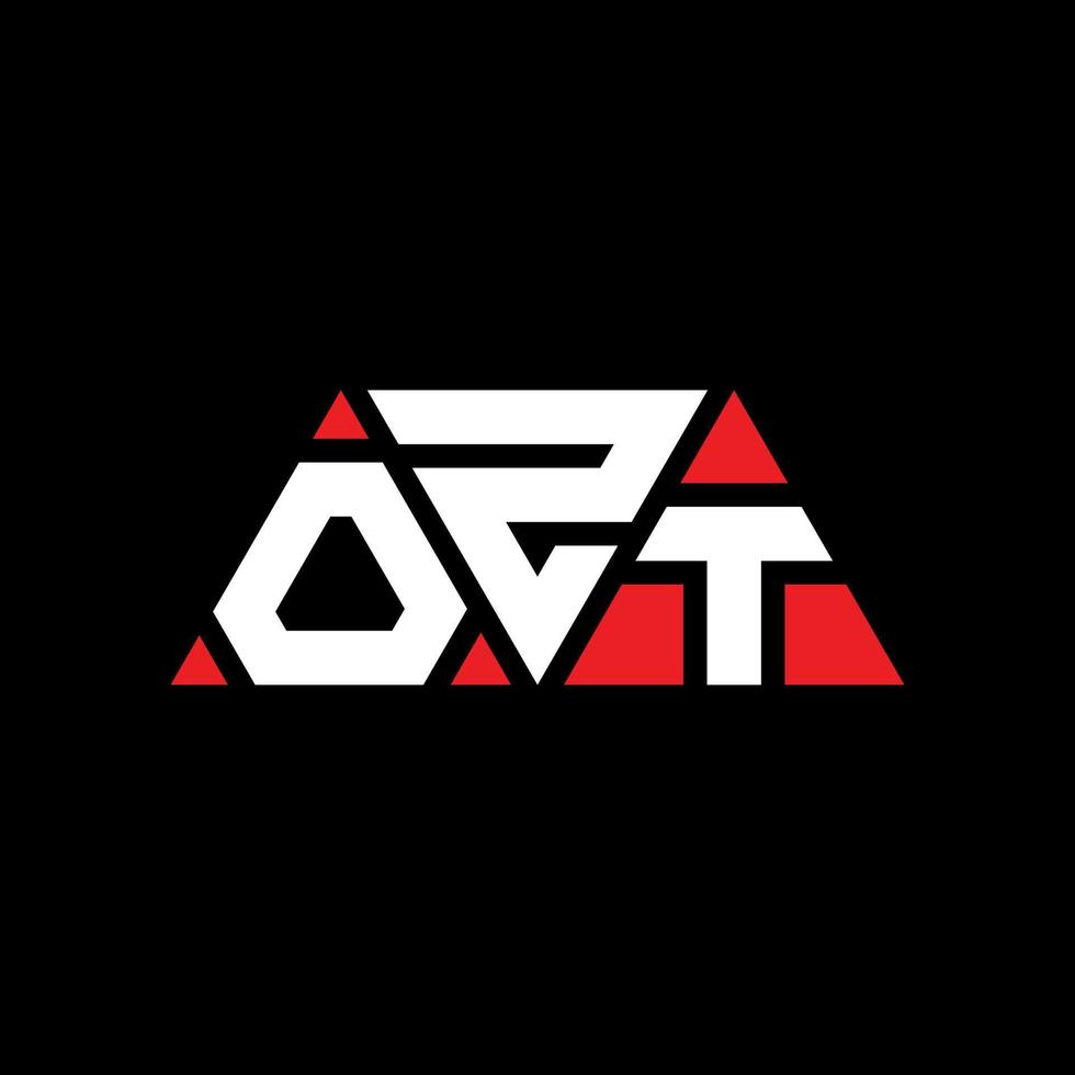 OZT triangle letter logo design with triangle shape. OZT triangle logo design monogram. OZT triangle vector logo template with red color. OZT triangular logo Simple, Elegant, and Luxurious Logo. OZT