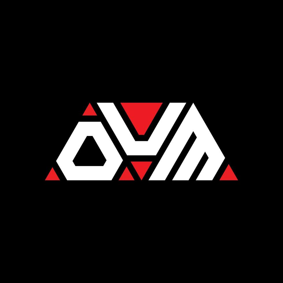 OUM triangle letter logo design with triangle shape. OUM triangle logo design monogram. OUM triangle vector logo template with red color. OUM triangular logo Simple, Elegant, and Luxurious Logo. OUM