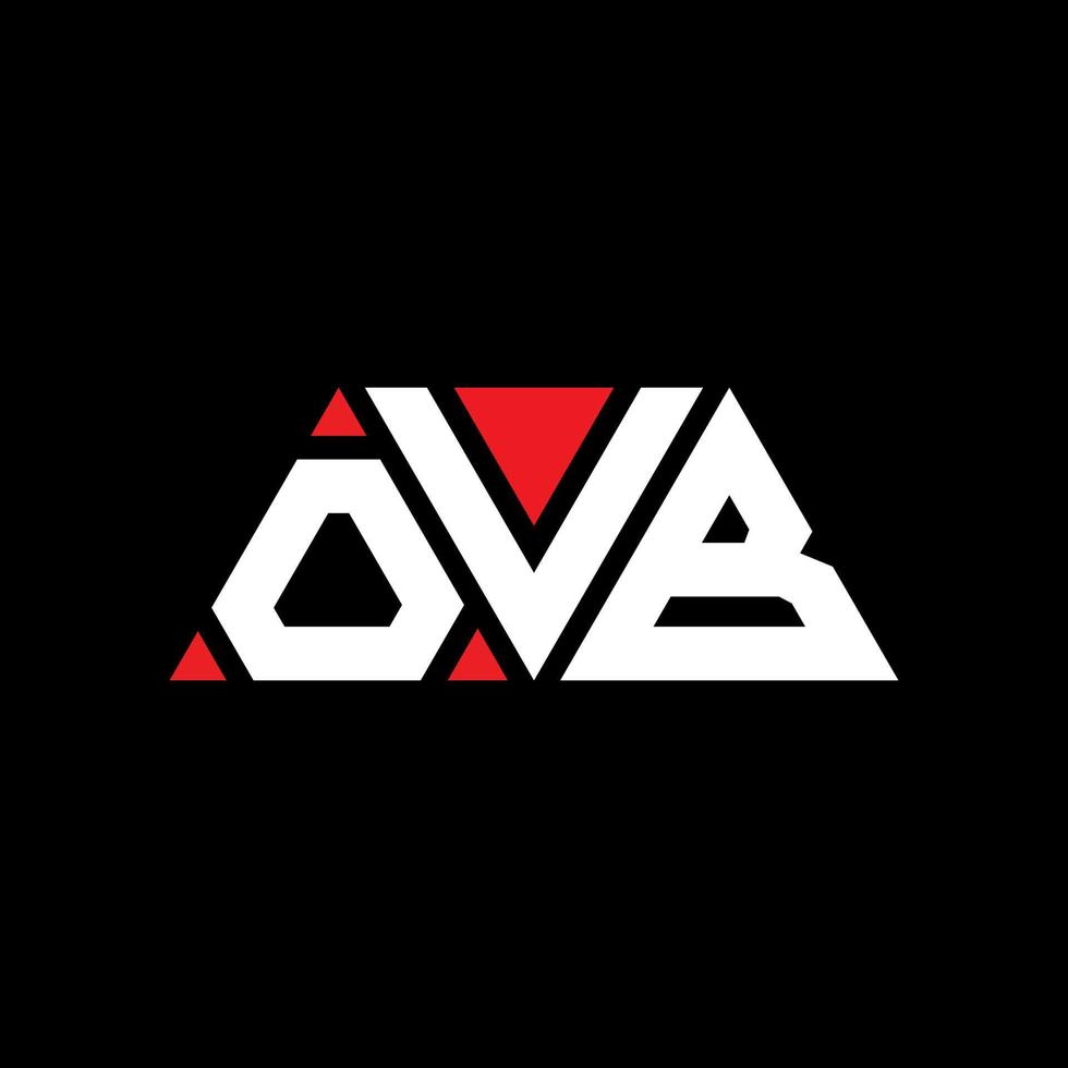 diseño de logotipo de letra triangular ovb con forma de triángulo. monograma de diseño de logotipo de triángulo ovb. plantilla de logotipo de vector de triángulo ovb con color rojo. logotipo triangular ovb logotipo simple, elegante y lujoso. ovb