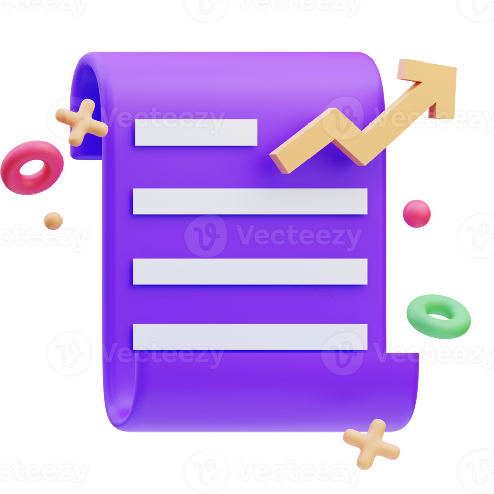 Business Icon, Statistic Up, 3d Illustration png