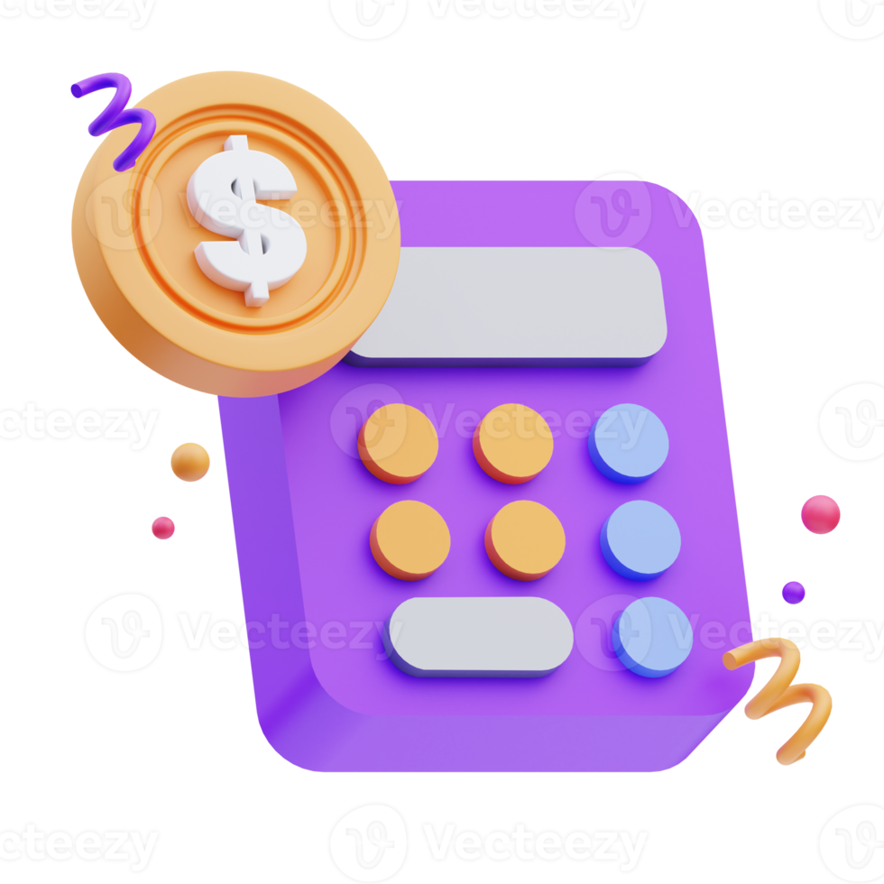 Business Icon, Calculator 3d Illustration png