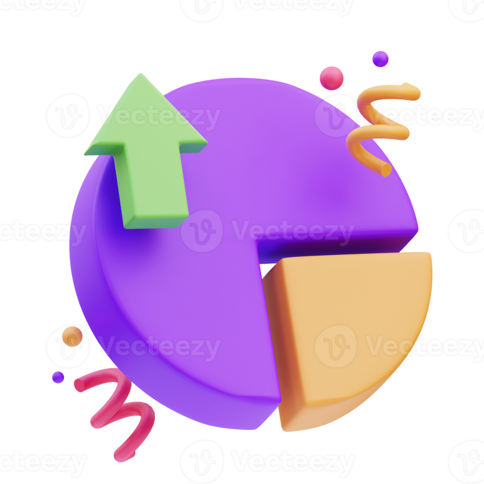 Business Icon, Pie Cart 3d Illustration png