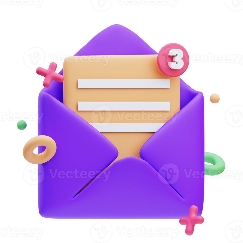Business Icon, New Message, 3d Illustration png