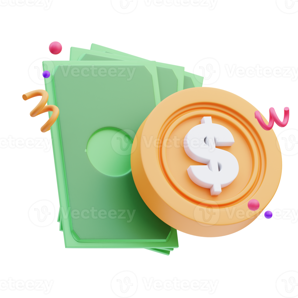 Business Icon, Money 3d Illustration png