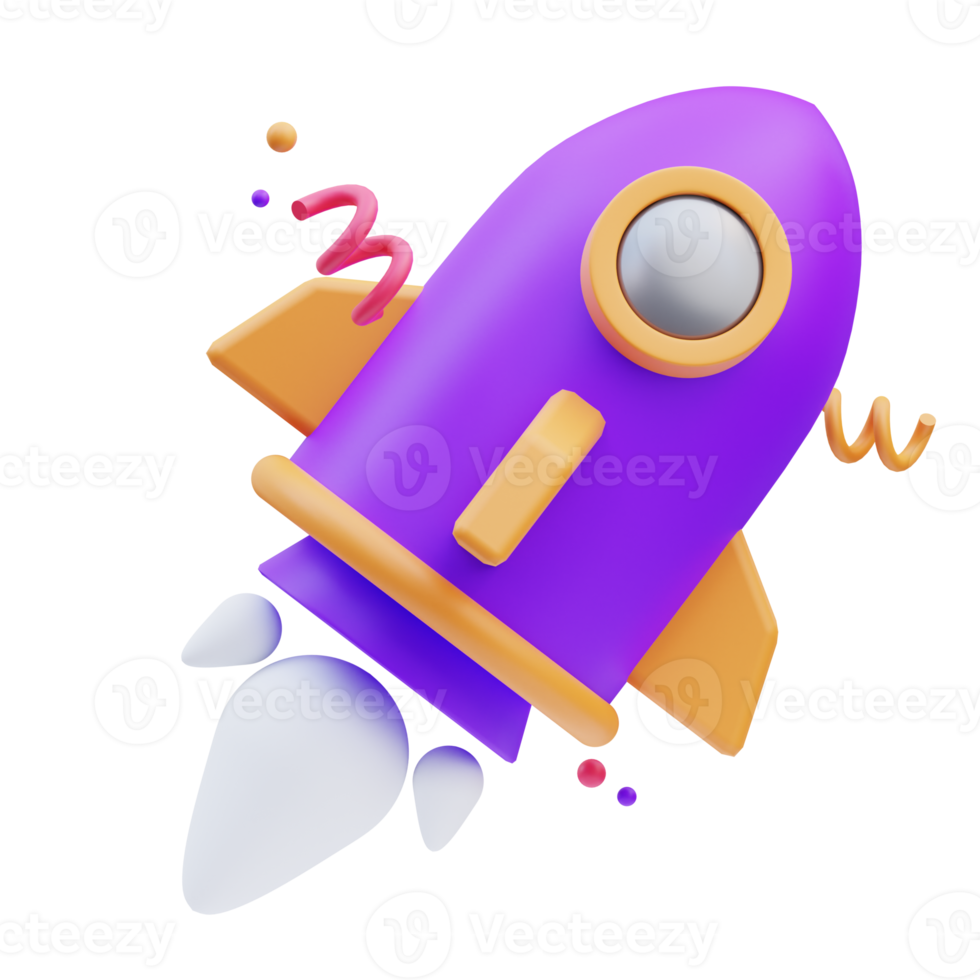 Business Icon, Rocket 3d Illustration png