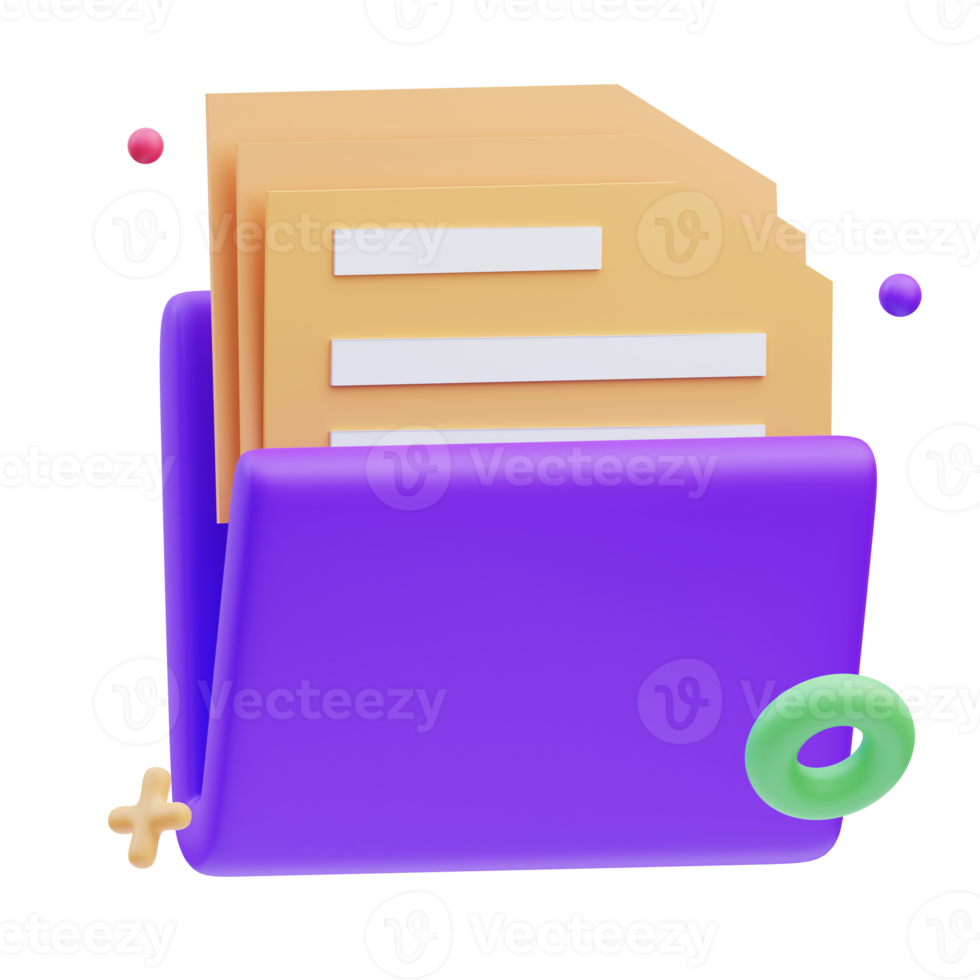 icono de negocio, archivos, ilustración 3d png