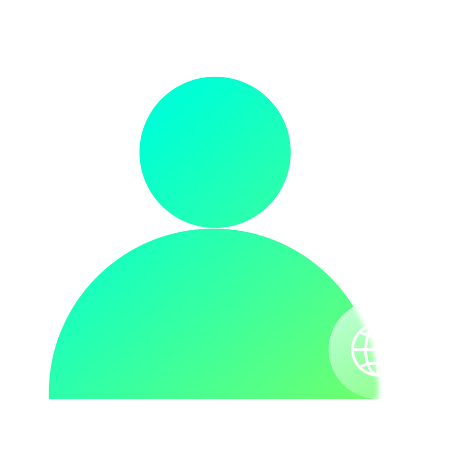 Glassmorphism User Globe UI Icon png