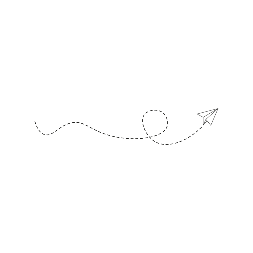 Dashed Line Paper Airplane Route png