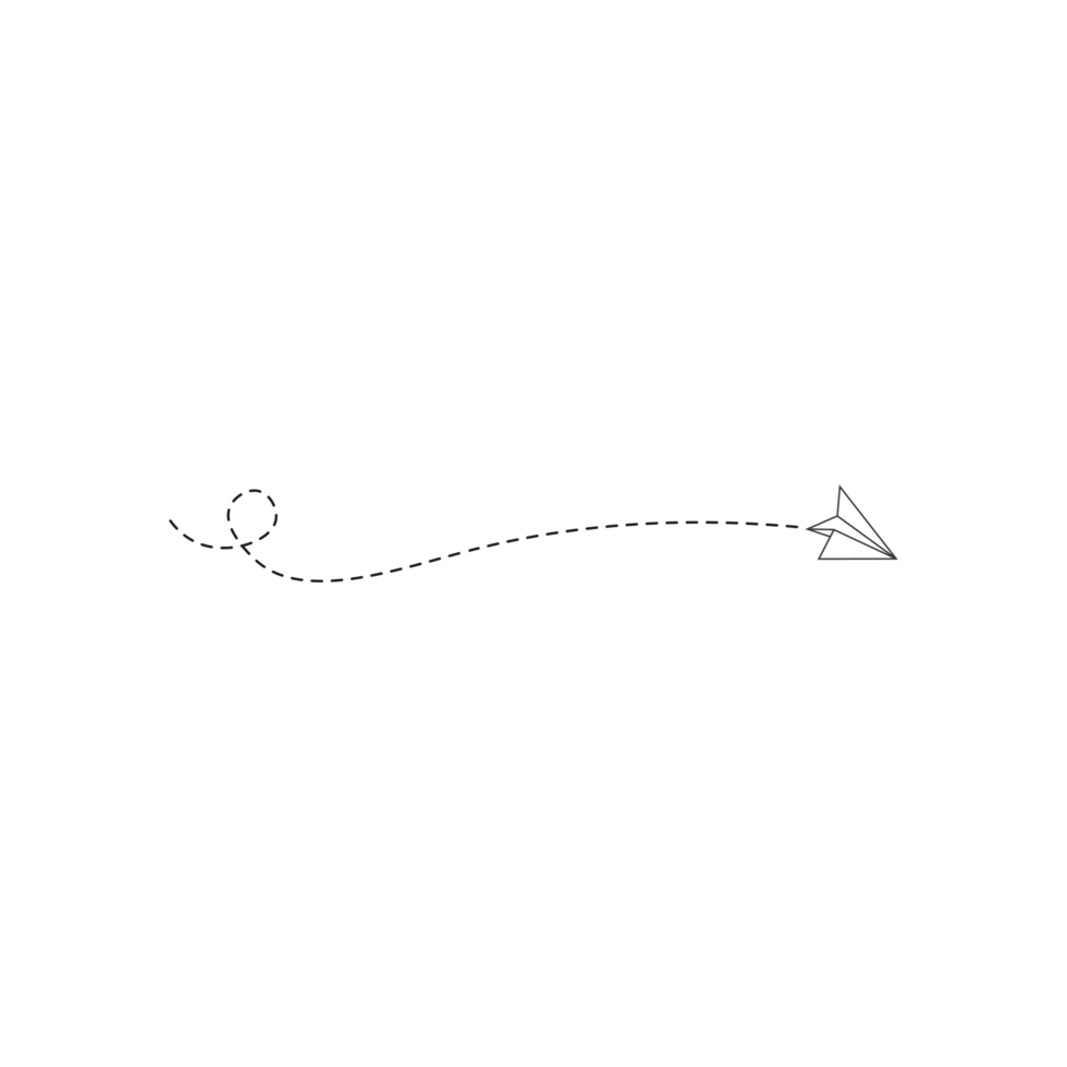 Dashed Line Paper Airplane Route png