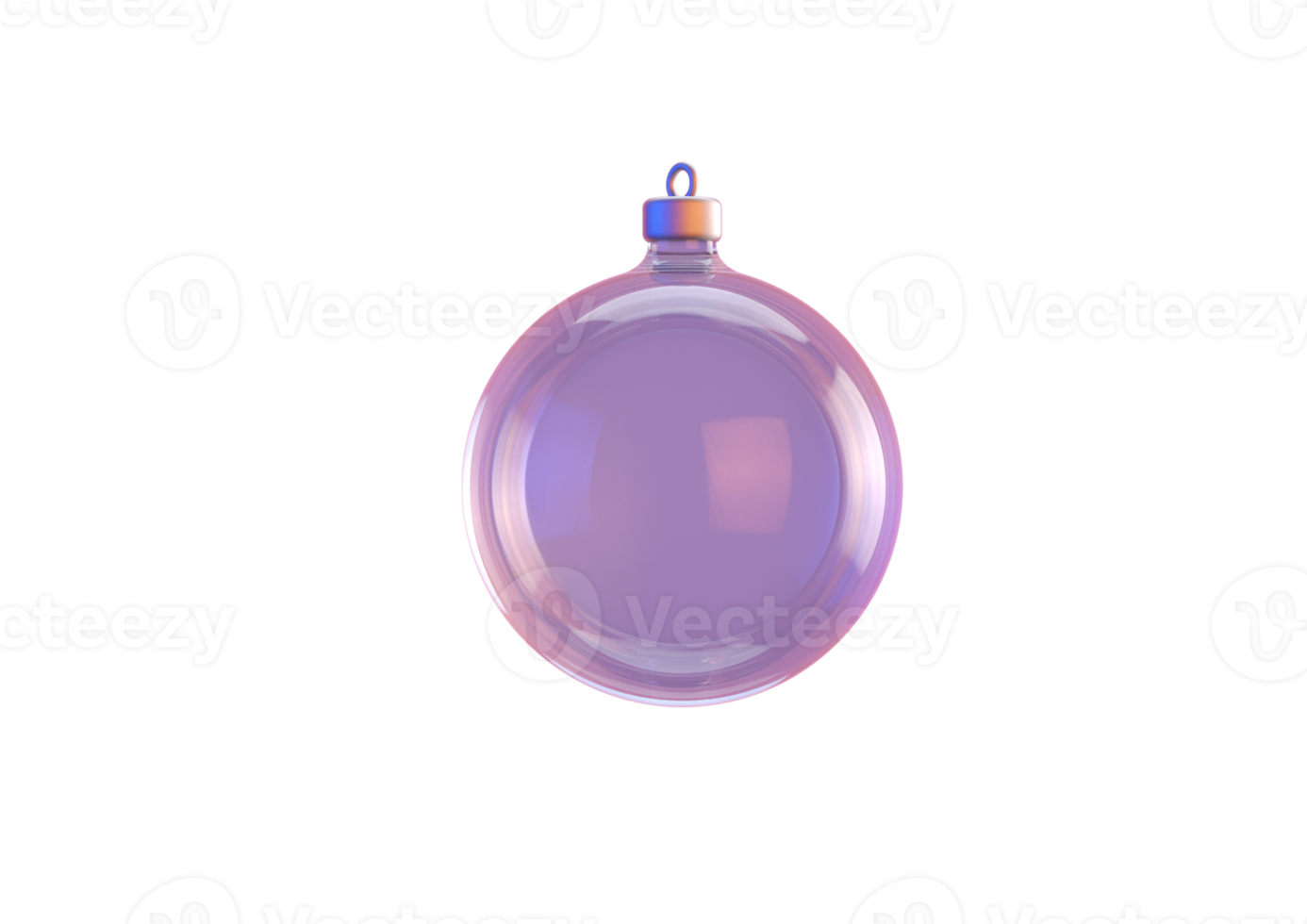 Transparent Christmas tree toy without background 3d render png