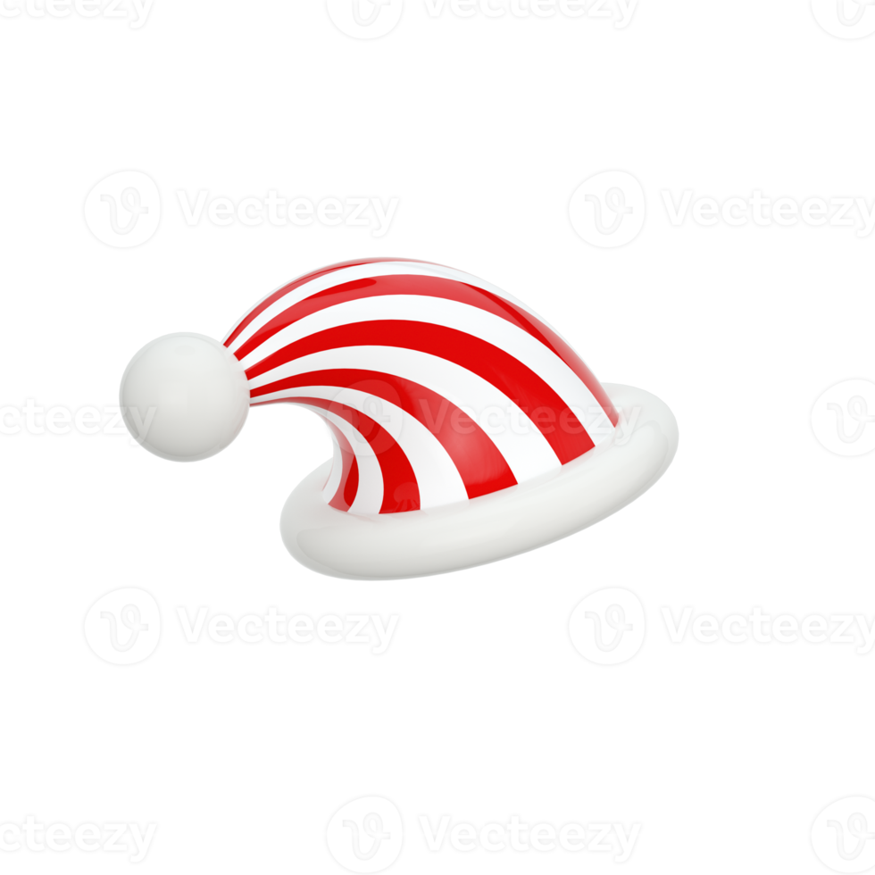 Santa Claus Christmas helper hat new year without background 3d render png