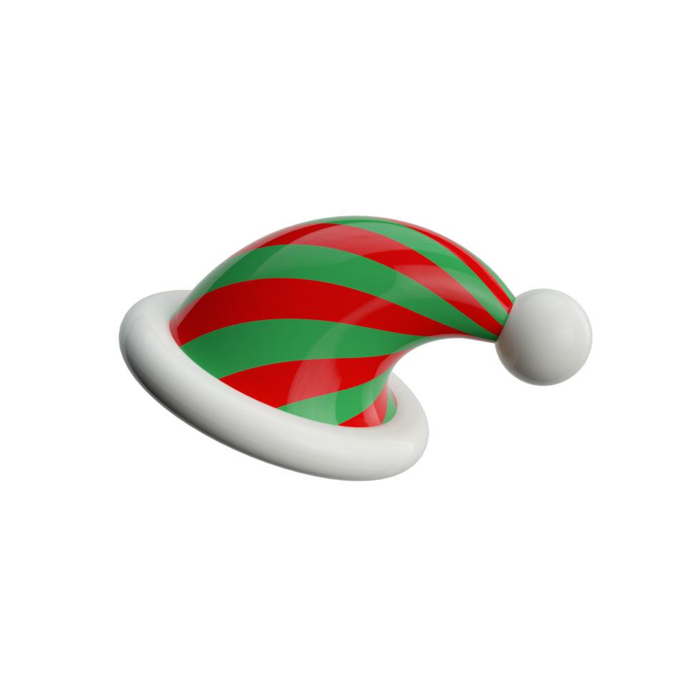Santa Claus Christmas helper hat new year without background 3d render png