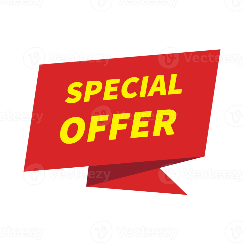 Special offer red icon discount banner without background. png