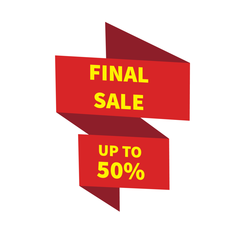 Final sale red icon discount banner without background. png