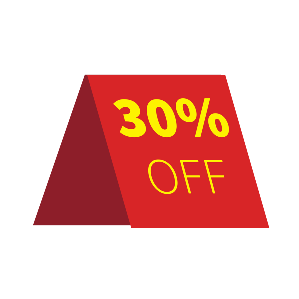 Sale icon with 30 percent discount banner button without background. png