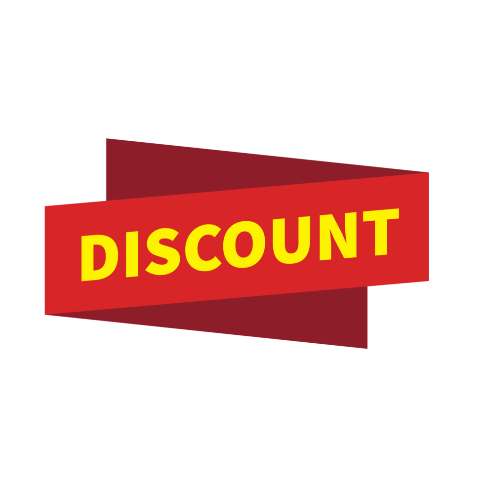 Sale red icon discount banner  without background png