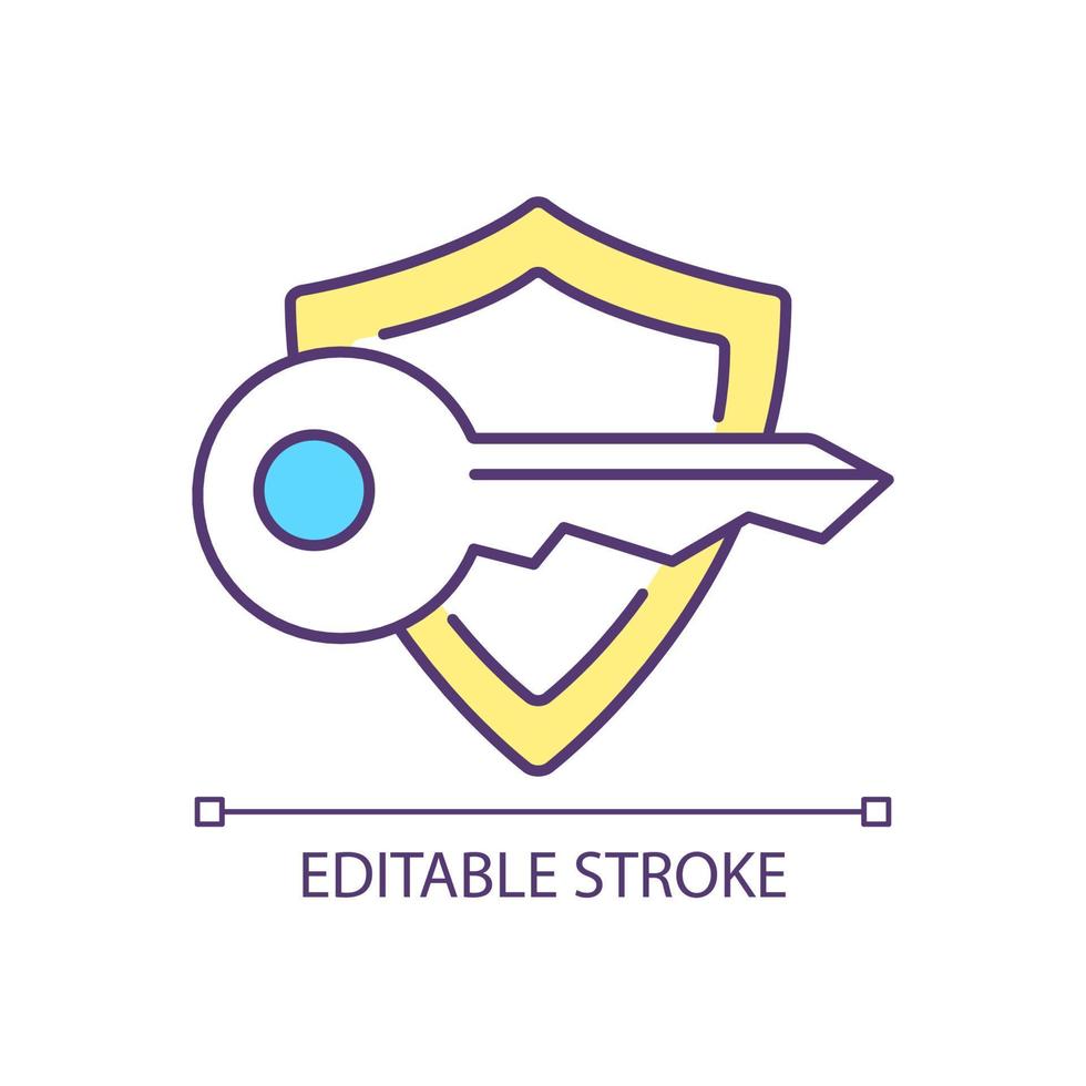 Burglar proof home RGB color icon. Protecting property. Gaining access to house. Home security system. Isolated vector illustration. Simple filled line drawing. Editable stroke.