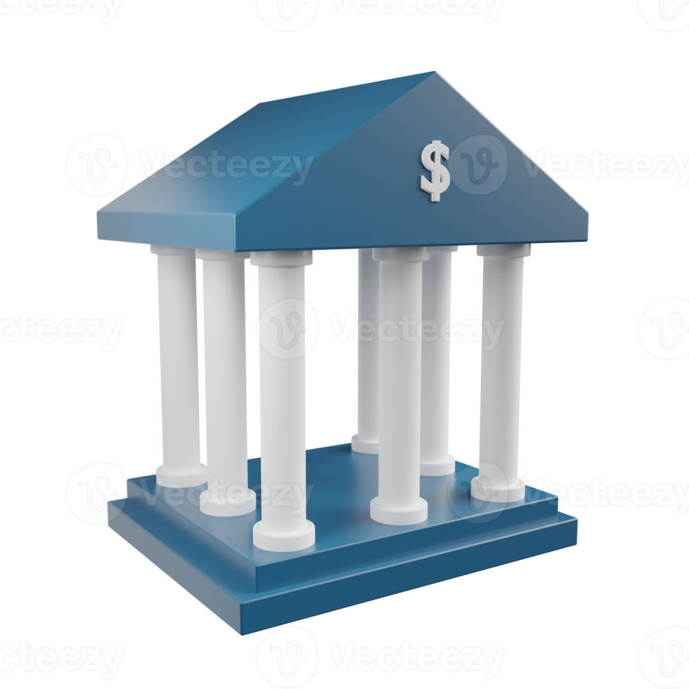 ilustração 3d do banco png