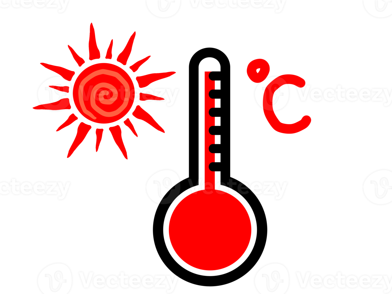 Liquid mercury thermometers hot and cold points. png