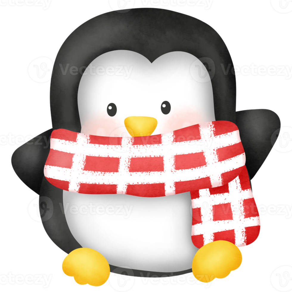 pinguino carino acquerello. png