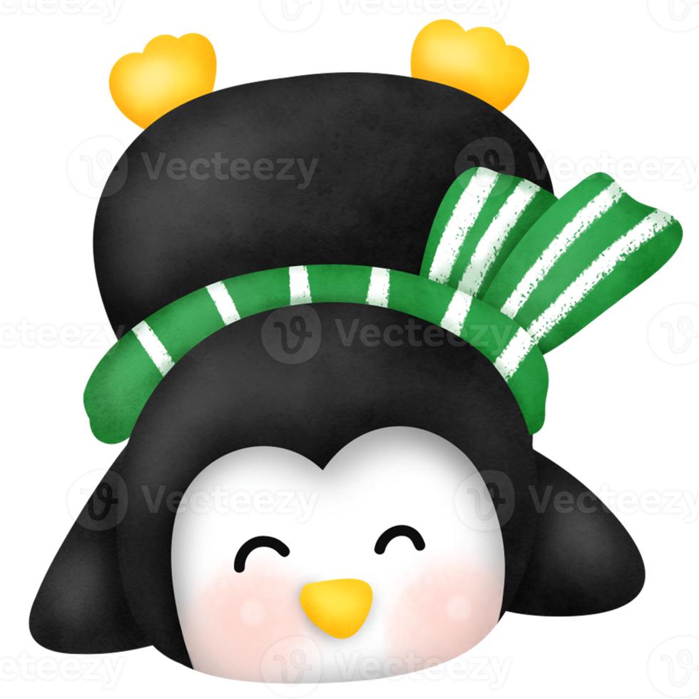 pinguino carino acquerello. png