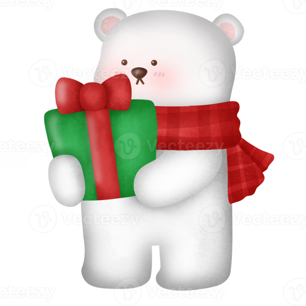 Christmas polar bear. png