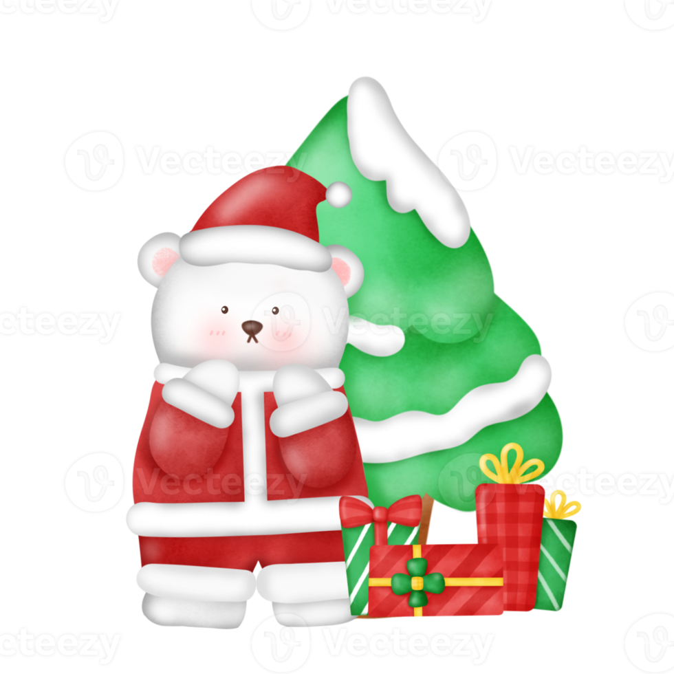 Christmas polar bear. 9374068 PNG