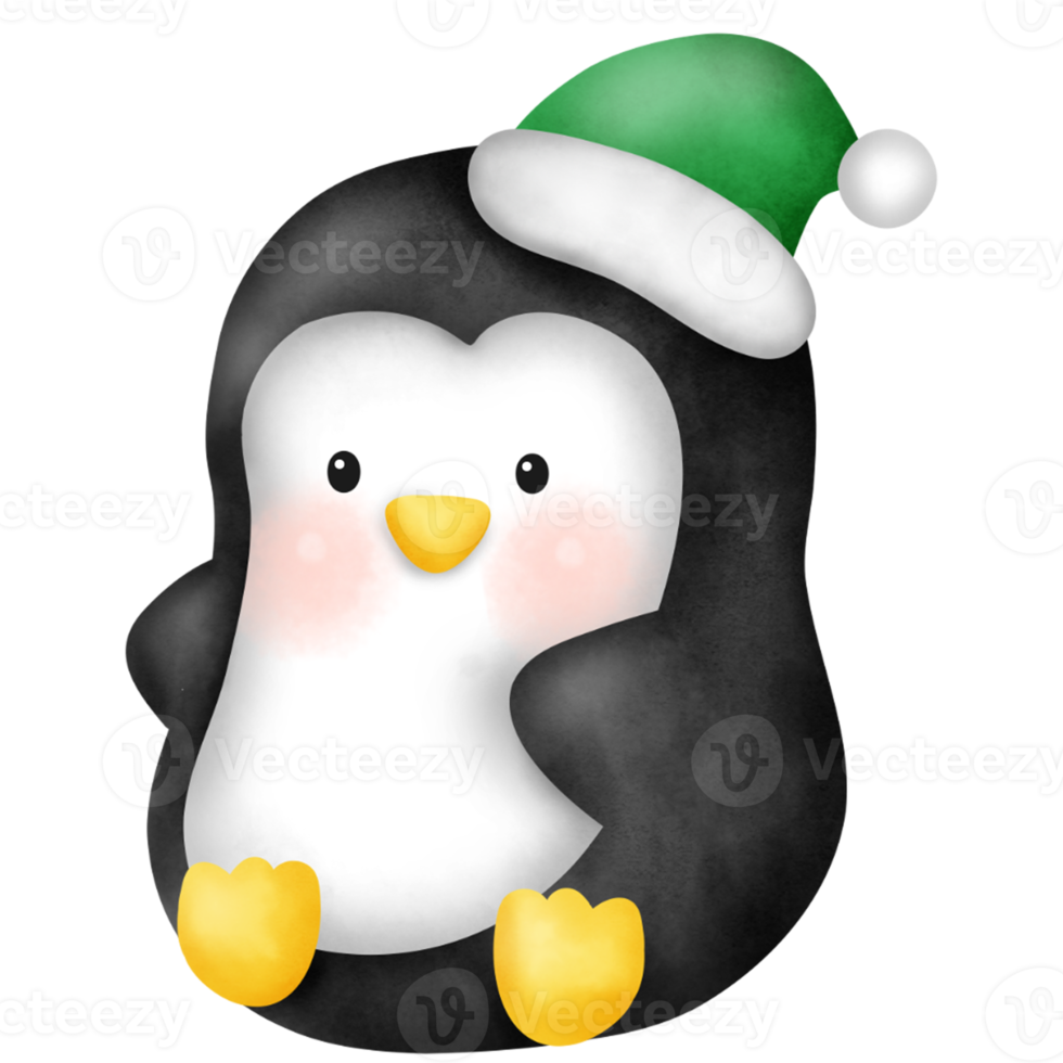 Watercolor cute penguin. png