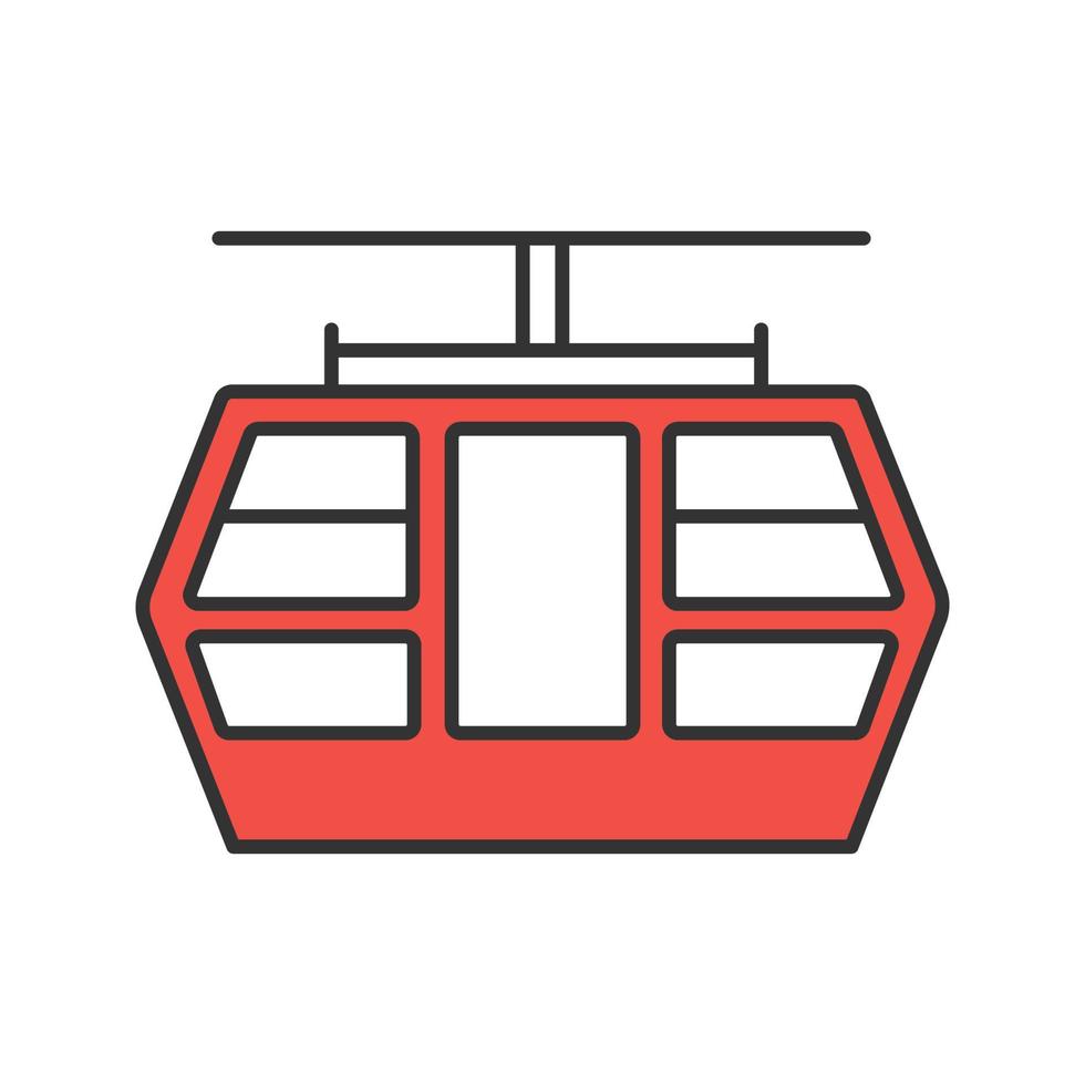 Funicular color icon. Isolated vector illustration