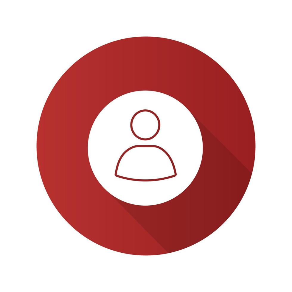 User account circle flat design long shadow glyph icon. User profile