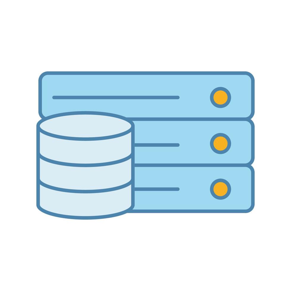 Database color icon. Digital storage. Server. Big data. Isolated vector illustration