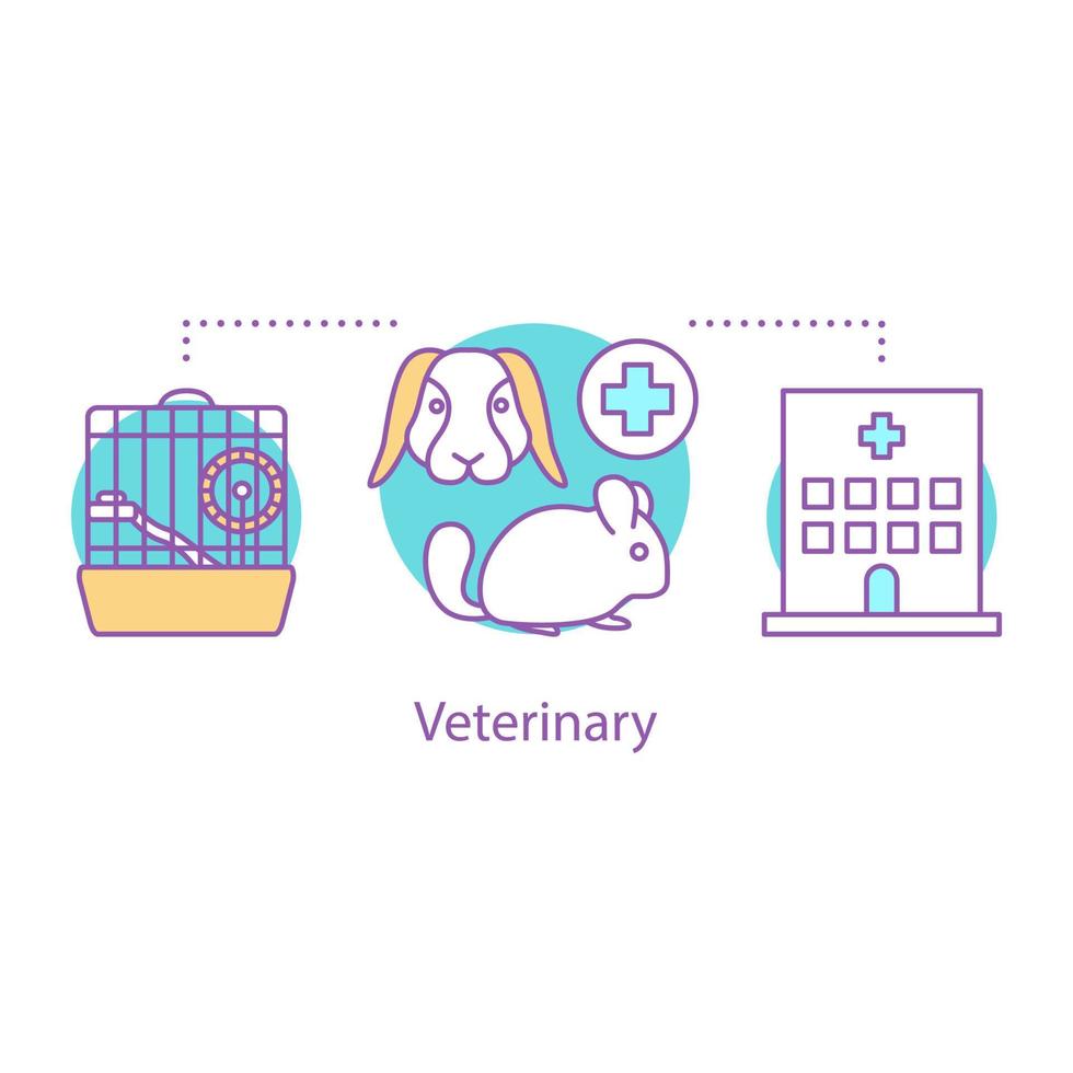 Veterinary concept icon. Animal pharmacy and clinic idea. Thin line illustration. Pets shop. Vector isolated outline drawing
